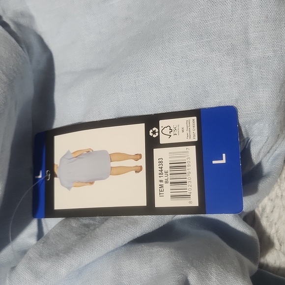 WELL WORN Light Blue Button-Up Front  Shirt Dress Size L. - Picture 8 of 9